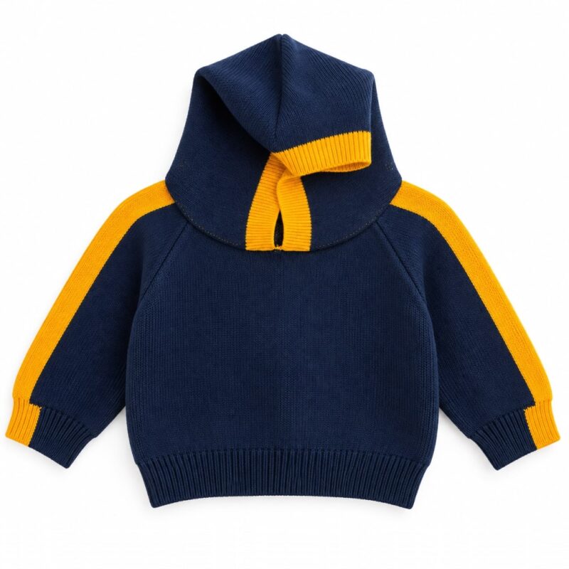 Canguro Mini Xeneize tejido azul con franjas amarillas